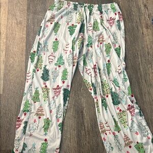 Festive Tree Print Pajama Pants